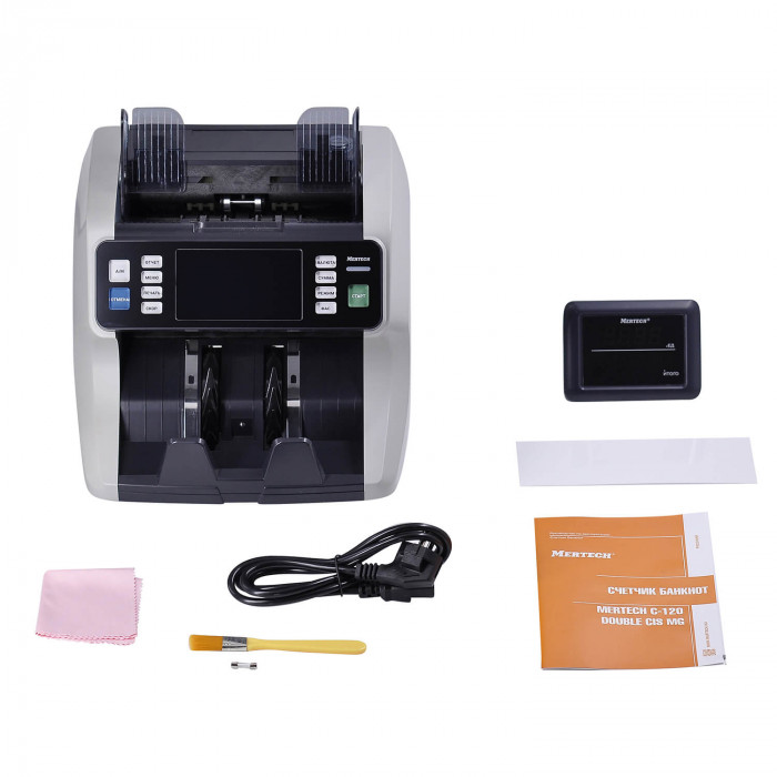Banknote counter with authenticity detector MERTECH C-120 DOUBLE CIS MG touch screen
