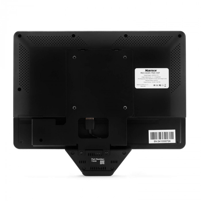 MERTECH P10 / P10SL2H price checker with POE injector and VESA mount