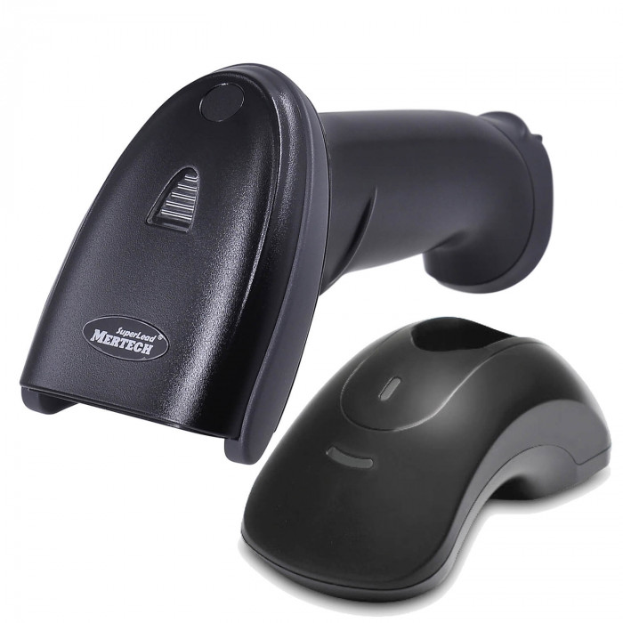 MERTECH CL-2210 BLE Dongle USB Black Wireless Barcode Scanner with Cradle Stand