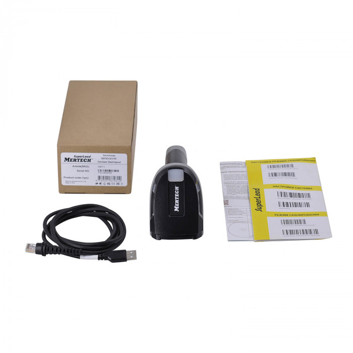 Wired Barcode Scanner MERTECH 2425 HR Ai 2Core XLaser USB, RS232 Emulation Black