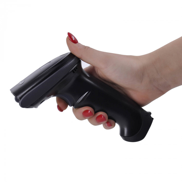 MERTECH CL-2210 BLE Dongle P2D USB full black Wireless Barcode Scanner with Charging and Communication Stand